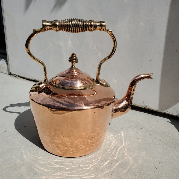 Vintage Copper Large Tea Kettle, Mid 19th Century - Picture 4 of 8
